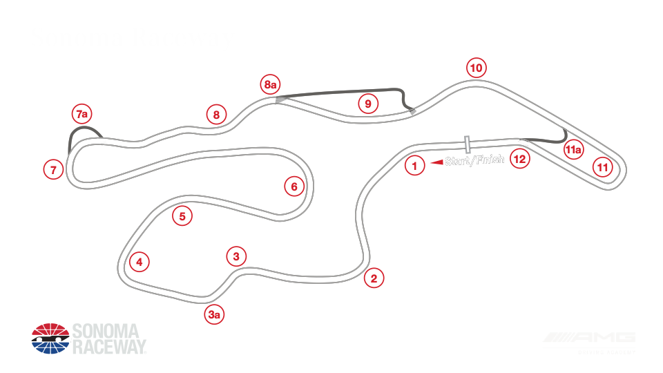 AMG Driving Academy Track Map at Sonoma Raceway
