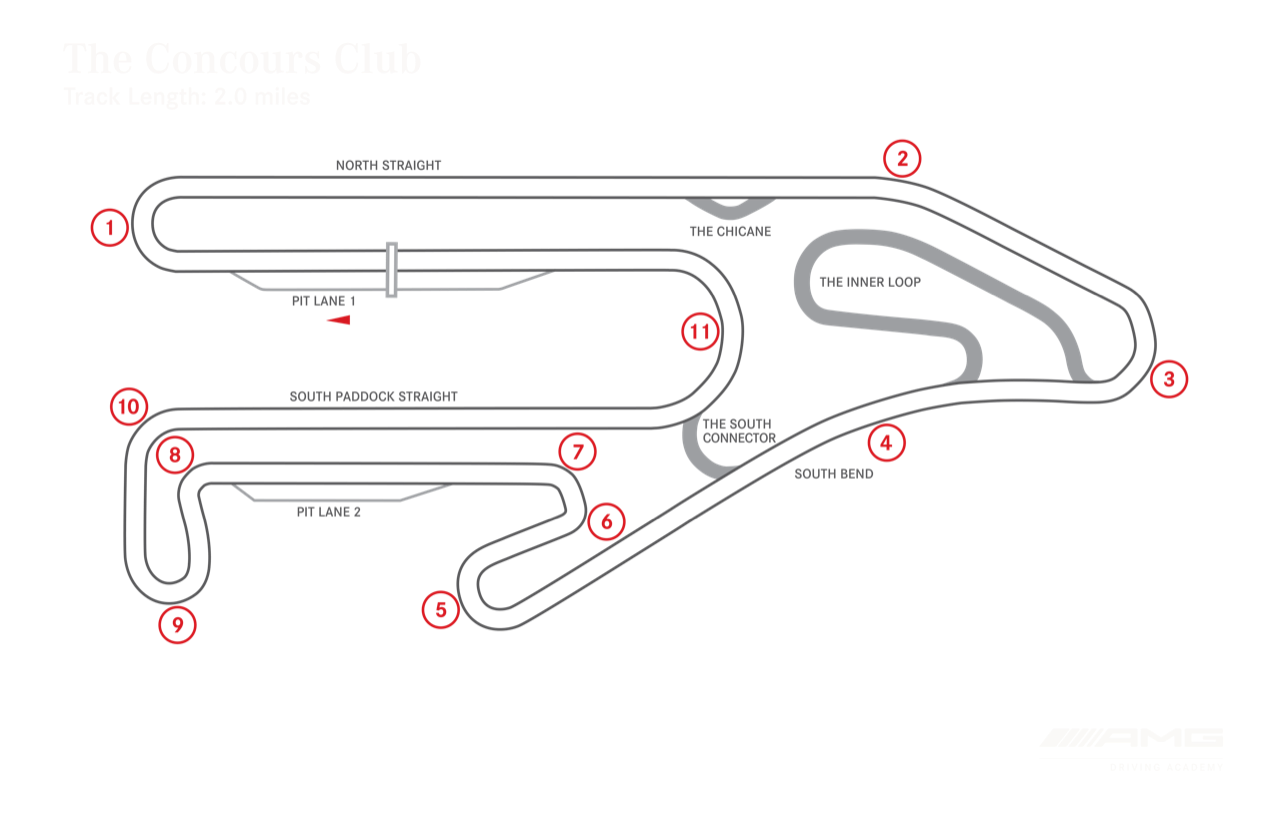 AMG Driving Academy Track Map at The Concours Club